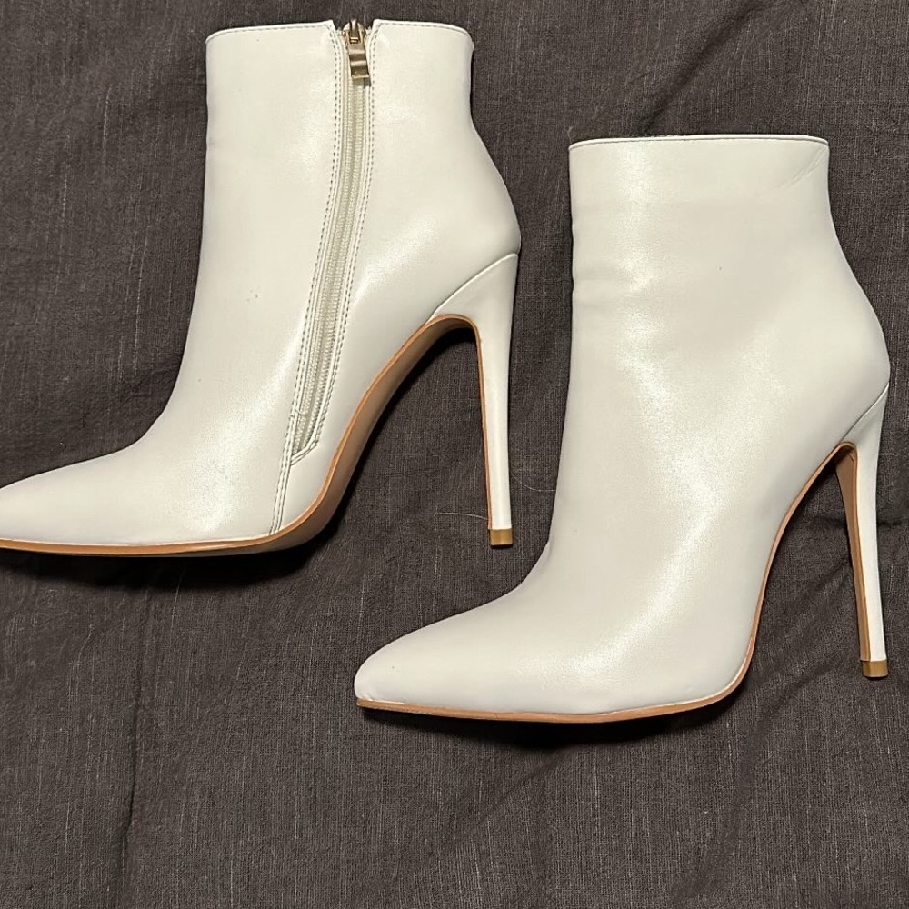 White Heeled booties